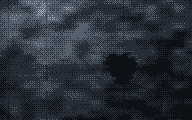 A generated, dithered sample frame with a highlighted anomaly. Illustrative, not real footage.
